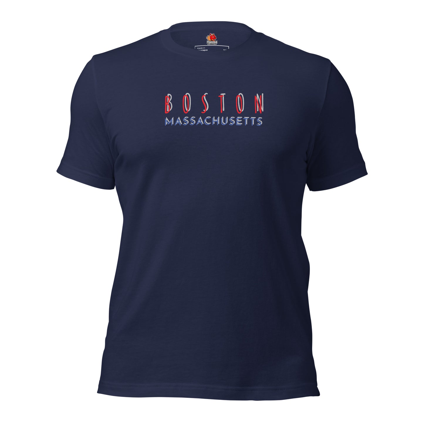 Boston, Massachusetts Typography Front Print T-shirt