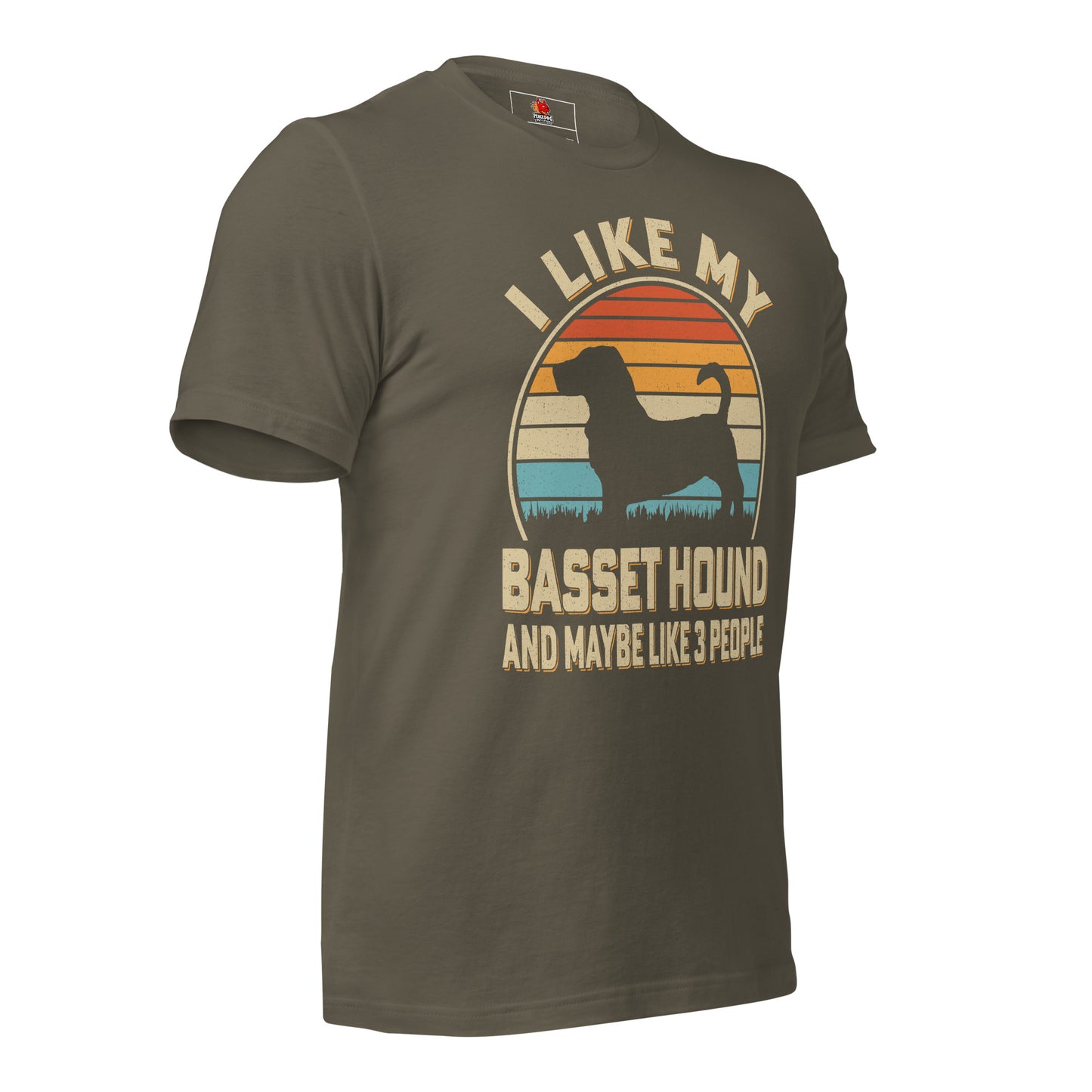 Retro Dog Sunset "I Like My Bassett Hound" T-shirt