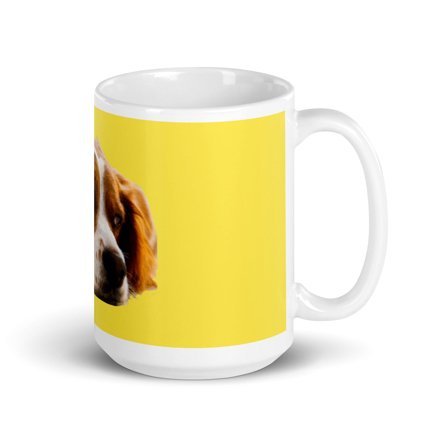 Brittany Spaniel White glossy mug